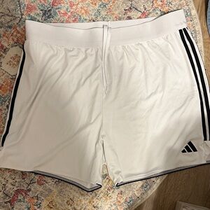 Adidas Men's White Shorts with Black Stripes